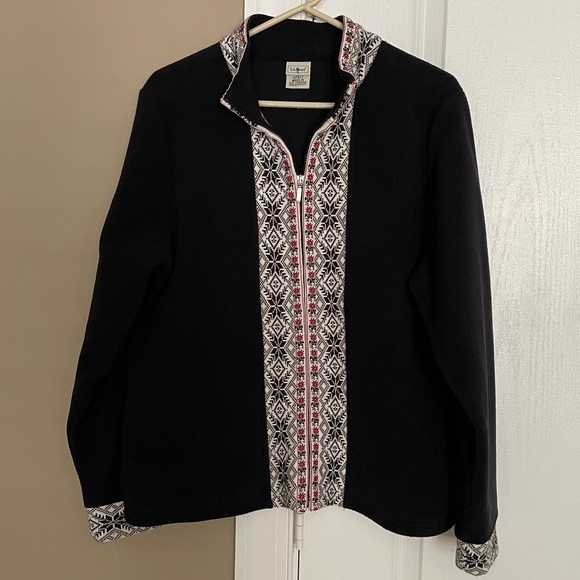 L.L. Bean Women’s Winter Ski Design Fleece Zip Up Jacket. - Picture 1 of 6